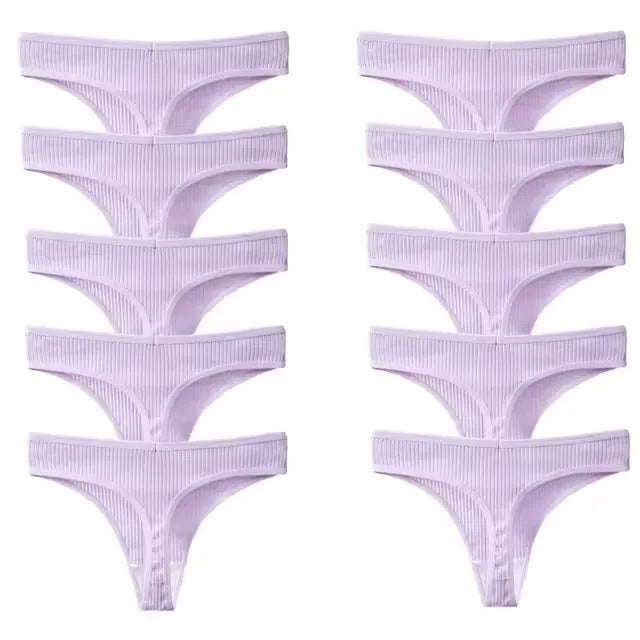 10Pcs/Set Women's New Thong Underwear Cotton Thread Underwear Fashionable Sexy Sports Pants Underwear Soft Comfortable Thong