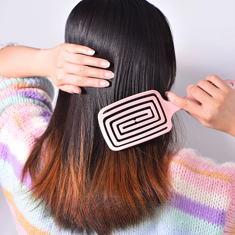 INS hair comb for women comb pink&purple Nordic style Elastic comb Macaron color Fluffy high cranial comb Massage comb for woman
