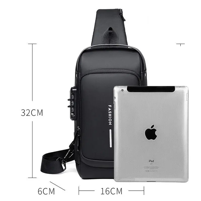 BD1 Newest Men's Anti-theft Chest Bag Shoulder Strap USB Rechargeable Crossbody School Short Distance Gym Men's Sports