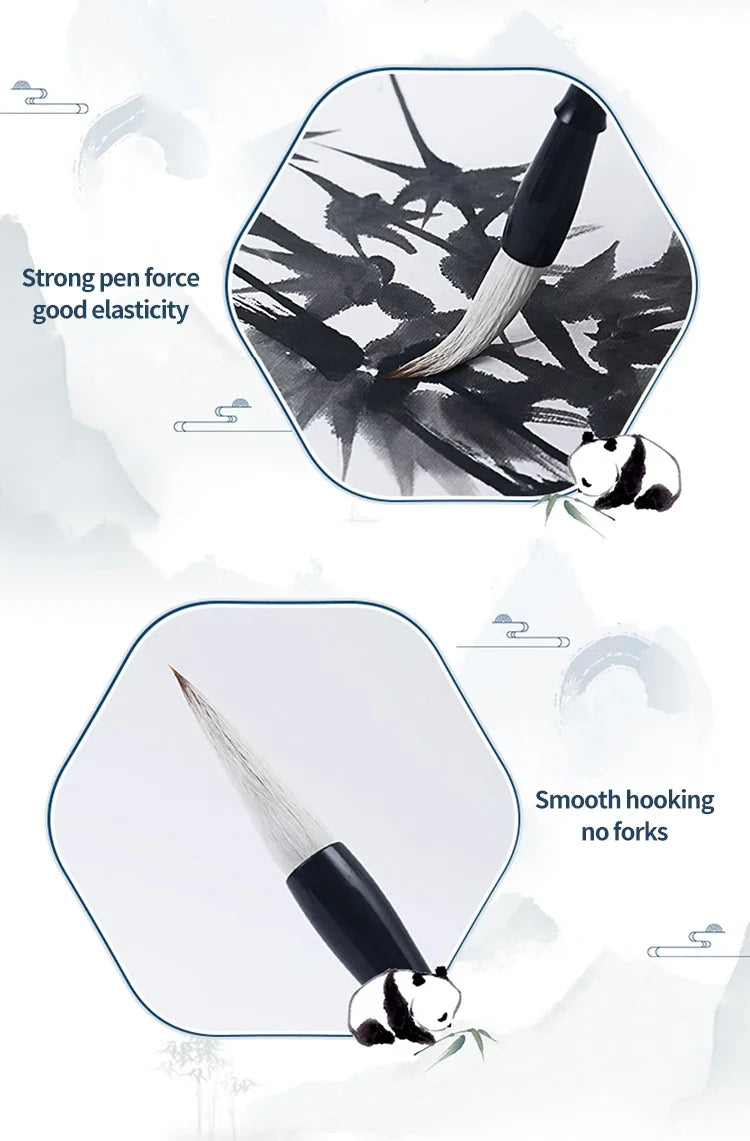 6/9/12/16Pcs Chinese Calligraphy Brushes Set with Roll-up Bamboo Brush Holder Sumi Painting Writing Kanji Art Watercolor Brush