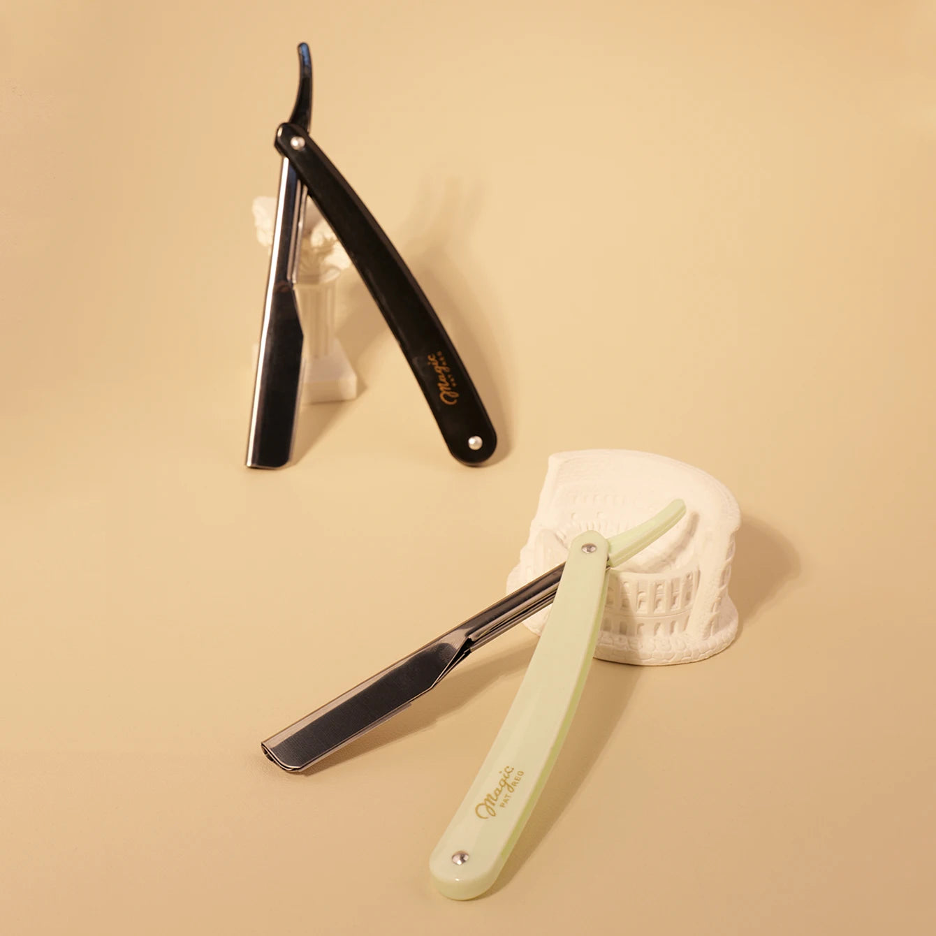 1/2pcs straight edge shaver high-end salon folding men's manual shaver,Special for real hair wigs