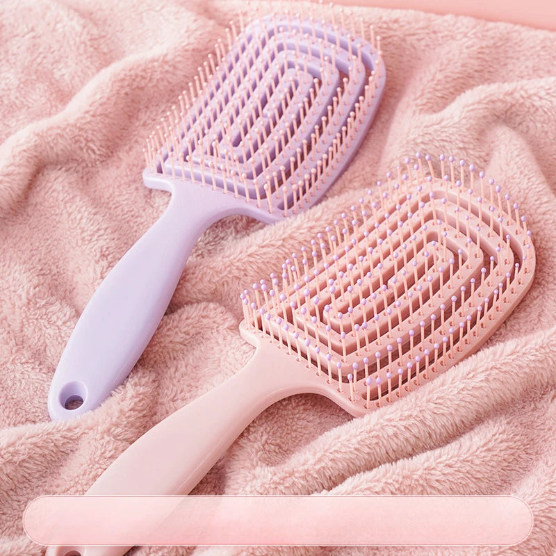 INS hair comb for women comb pink&purple Nordic style Elastic comb Macaron color Fluffy high cranial comb Massage comb for woman