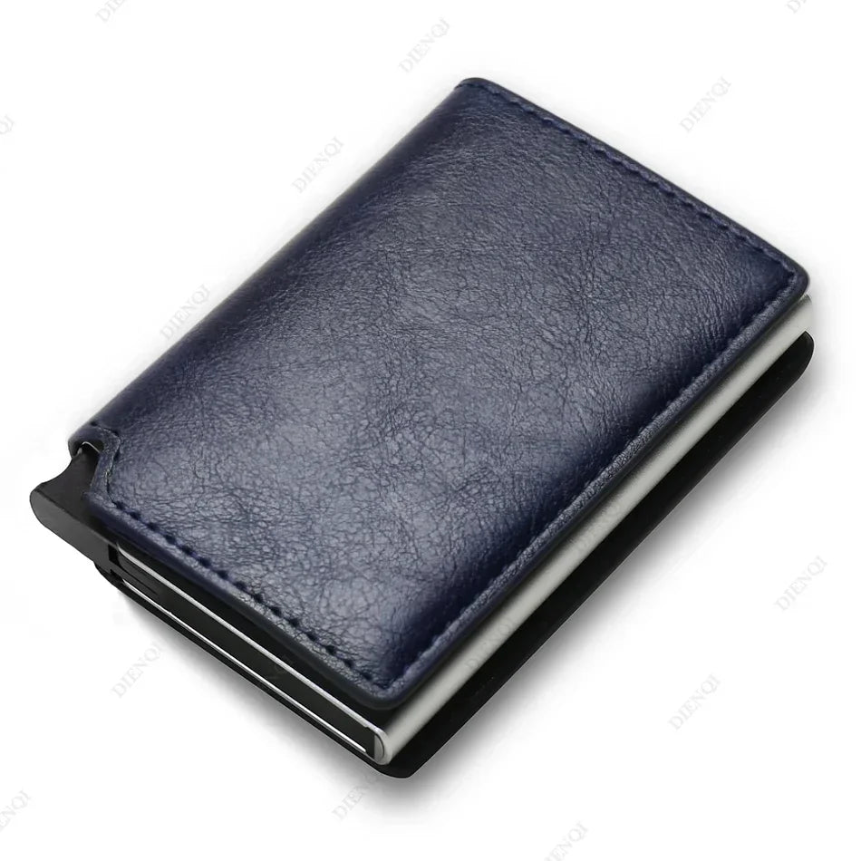 Rfid Credti Card Holders Men Wallets Anti Theft Carbon Fiber Bank Cardholder Case Slim Thin Smart Wallet Pop Up Black Walet New