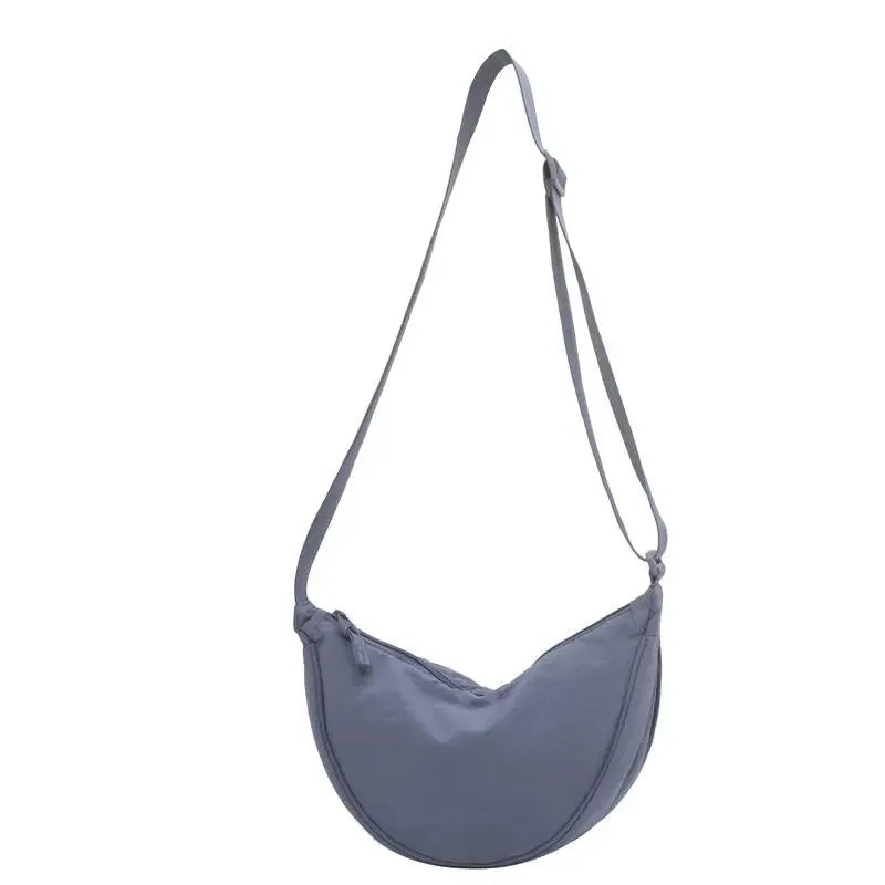 New Simple and Casual Solid Color Nylon Large Capacity Women's Dumpling Bag Shoulder Bag for Travel and Commuting