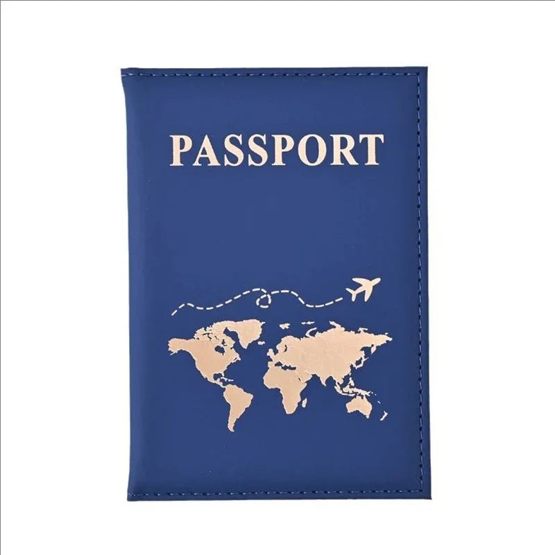 Leather passport holder Business travel document bag Passport cover Men's and women's passport carrying bag PU name card holder