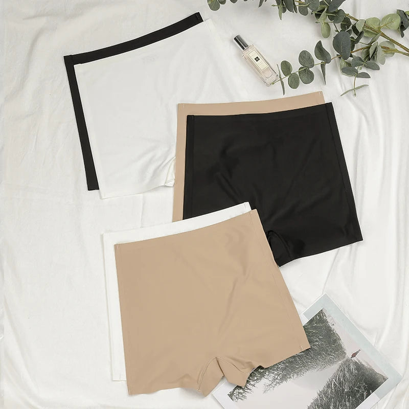Hot Sale Ladies Seamless Ice Silk Solid Biker Shorts Boxer Short Leggings Sports Yoga Pants Women's Shorts Panties T1584