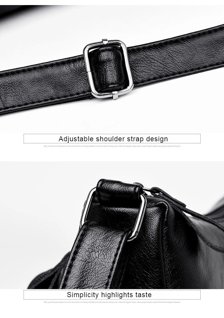 Women's bag Pu multilayered soft leather ladies fashion simple shoulder bags mom's bags crossbody bags