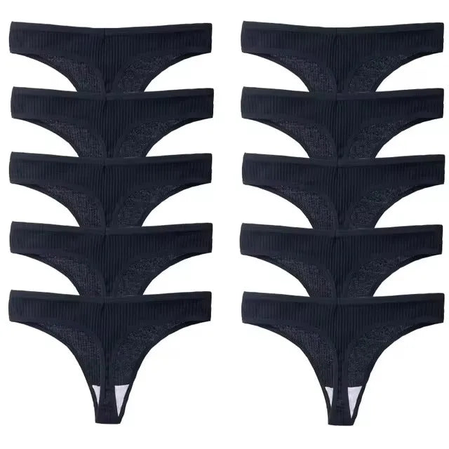 10Pcs/Set Women's New Thong Underwear Cotton Thread Underwear Fashionable Sexy Sports Pants Underwear Soft Comfortable Thong