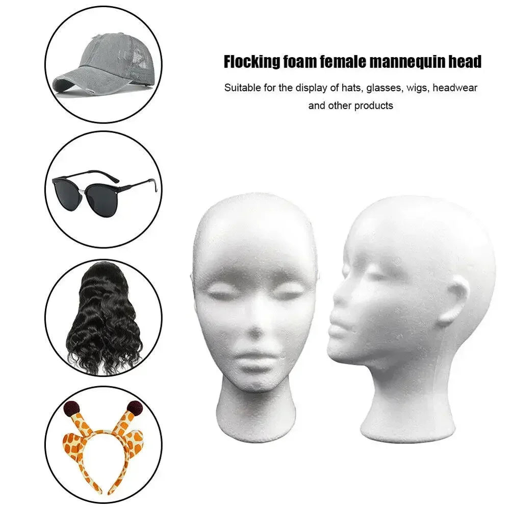 Female Styrofoam Mannequin Manikin Head Model Foam Wig Hair Glasses Display