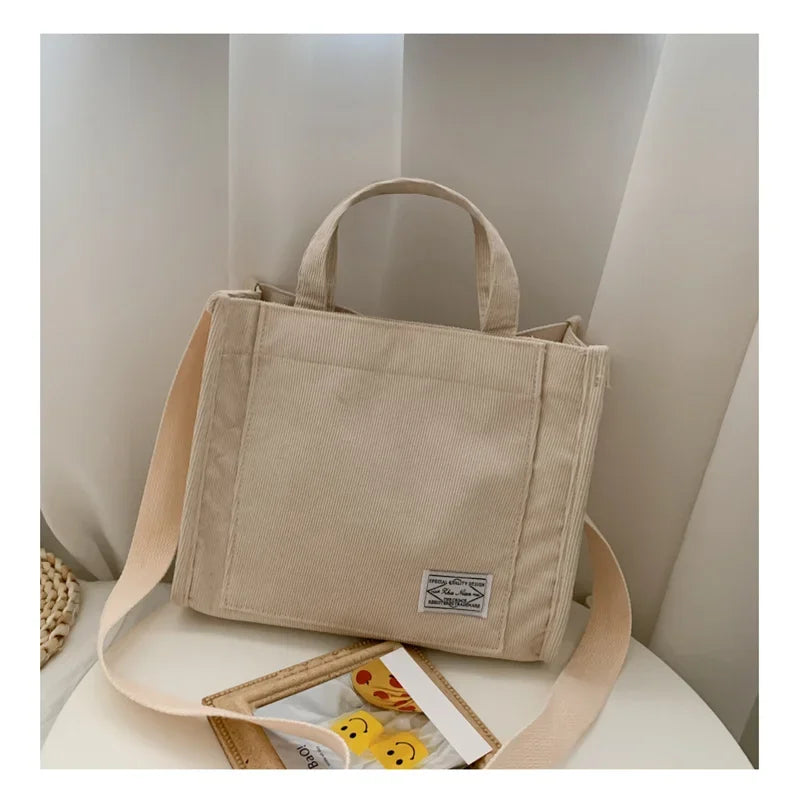 Women Handbag Simple Corduroy Portable Large Capacity HandBag Ins Fashion Trend Small Square Handbag Single Shoulder Bags