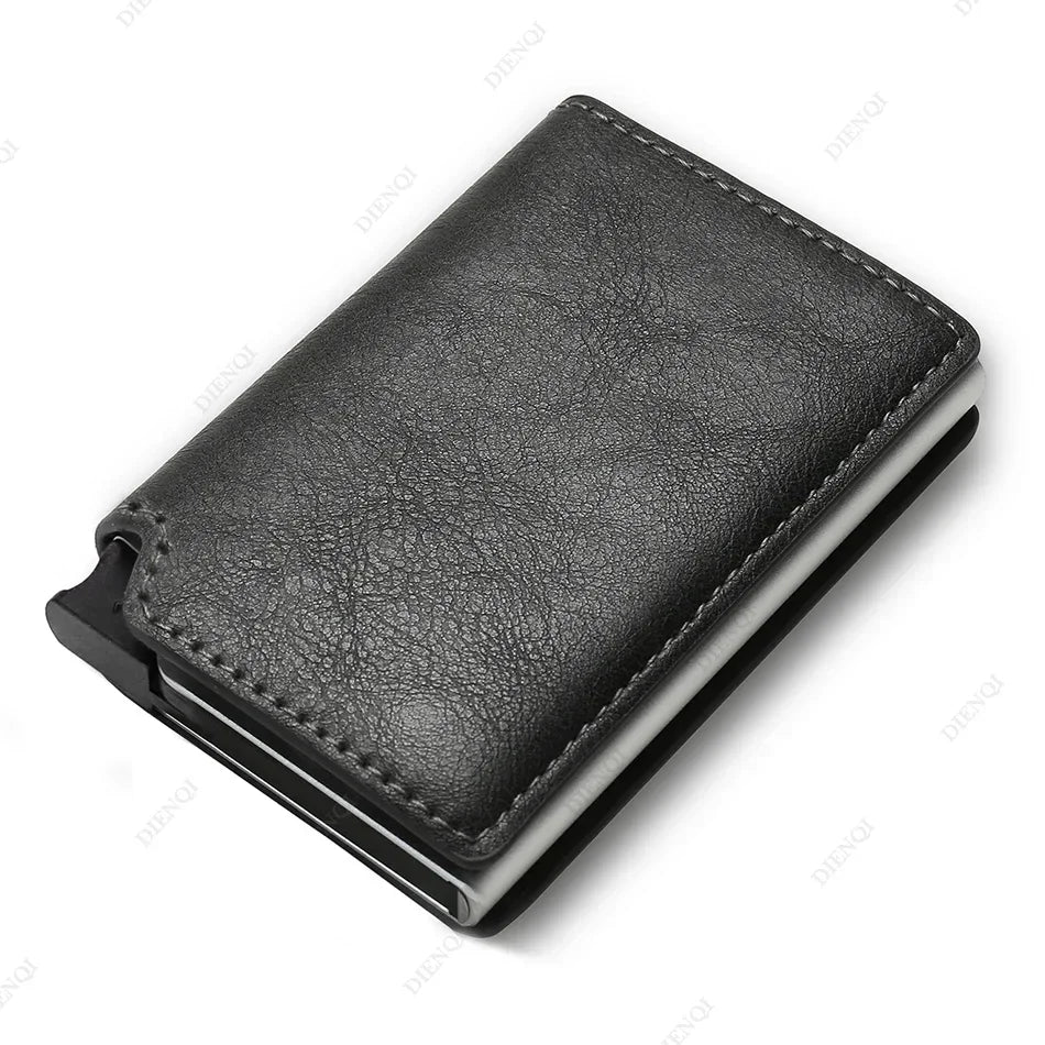 Rfid Credti Card Holders Men Wallets Anti Theft Carbon Fiber Bank Cardholder Case Slim Thin Smart Wallet Pop Up Black Walet New