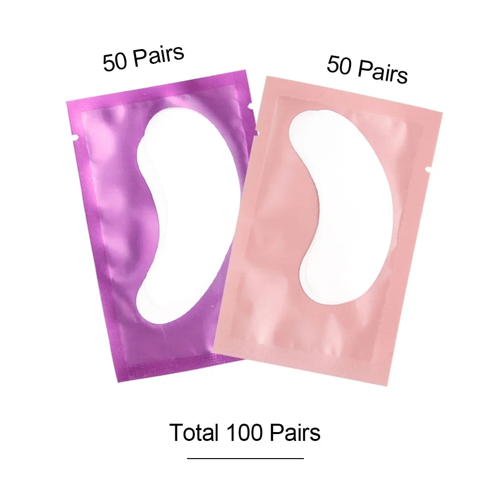 50/100pairs Eyelashes For Eyelash Extensions Eye Pads Pillows Disposable Patch Under Lash Tips Lint Free Sticker Wraps Makeup