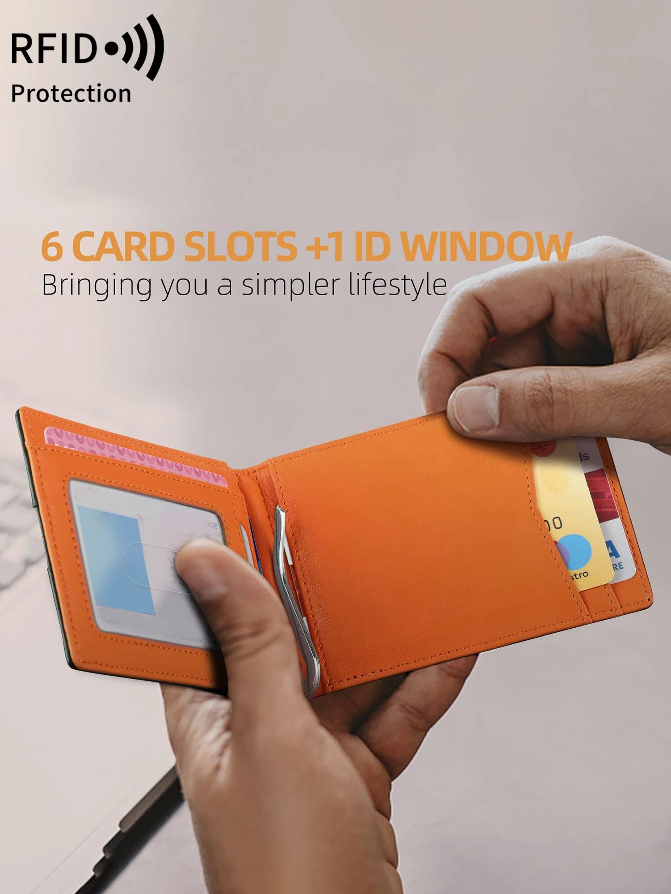 RFID carbon fiber men's wallet multifunctional ultra-thin mini 7-card slot/short card bag large capacity portable men's wallet