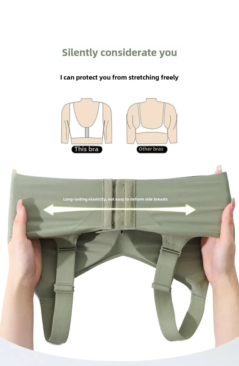 3D Jelly Strip Soft Support Bra Push-up Pair Top Support Seamless Bra Women's Thin Bra with Large Breasts and Small Breasts