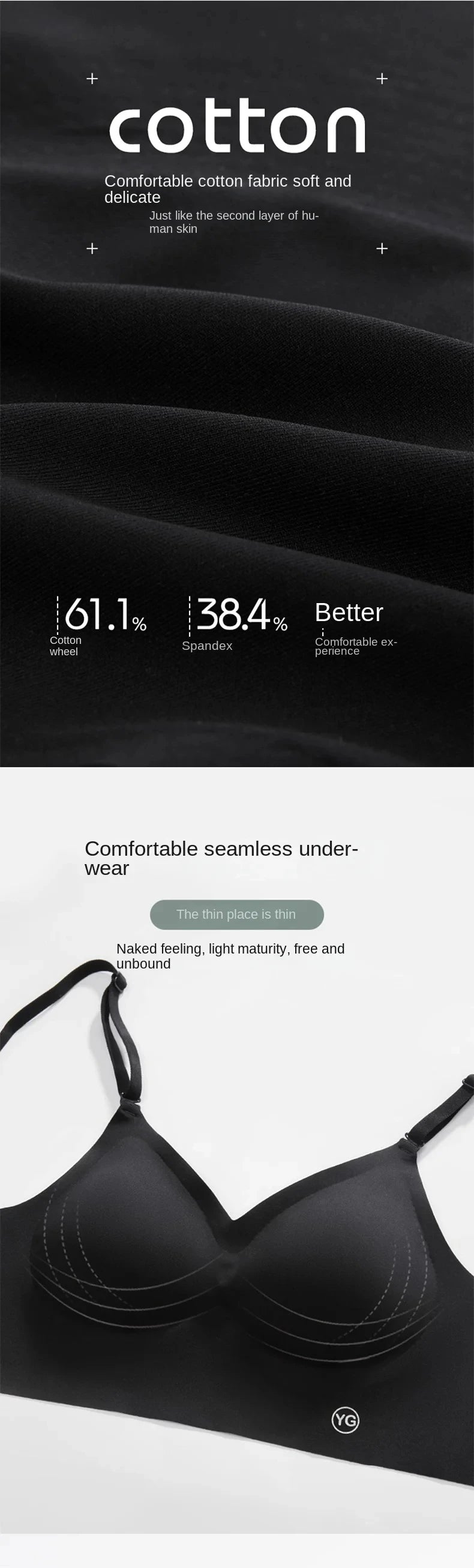 Clearance_UBAU Summer Sexy Bra Women's Slim U-shaped Seamless Backless Underwear Triangle Cup Gathering Bra Women's Sexy Lingeri