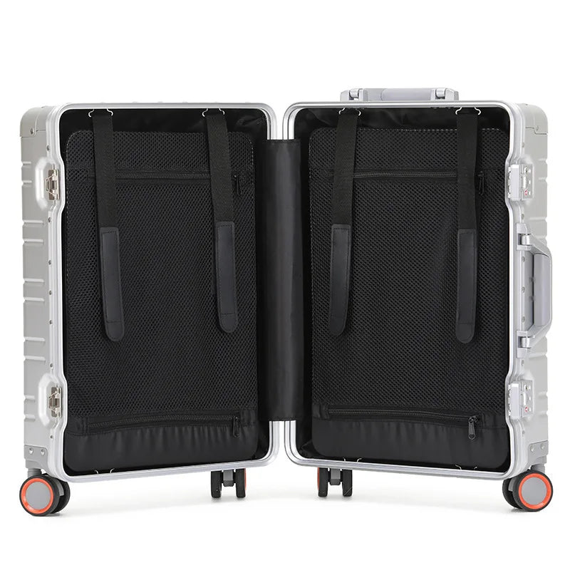 2024 New Large Capacity Durable Luggage Sets Aluminum Suitcase Women Girl Carry-On Boarding Travel 20/24/29
