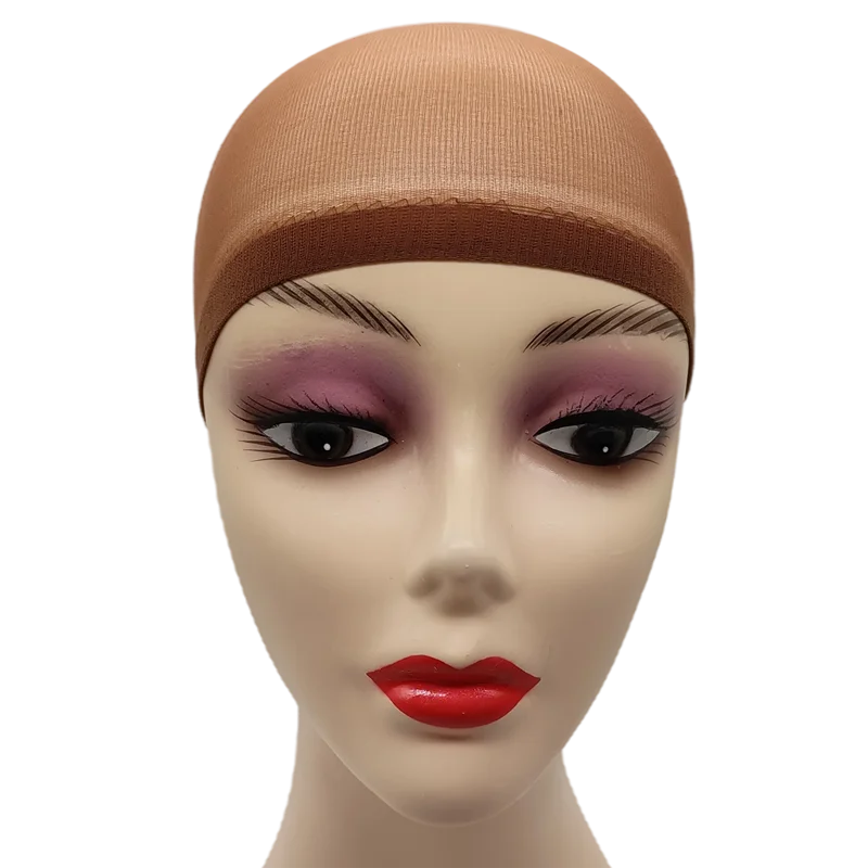 2pcs/Bag Top Stocking Wig Cap Hair Net For Weave Hair Wig Nets Black Brown Stretch Mesh Wig Cap For Making Wigs
