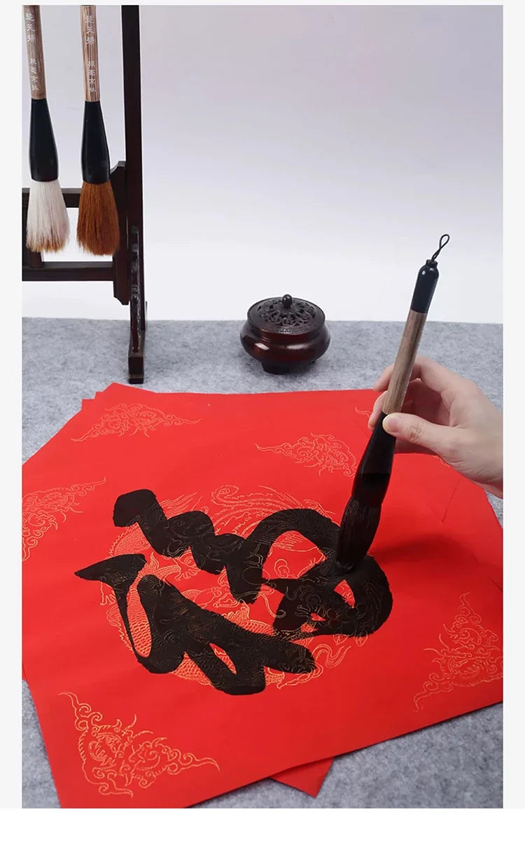 6/9/12/16Pcs Chinese Calligraphy Brushes Set with Roll-up Bamboo Brush Holder Sumi Painting Writing Kanji Art Watercolor Brush