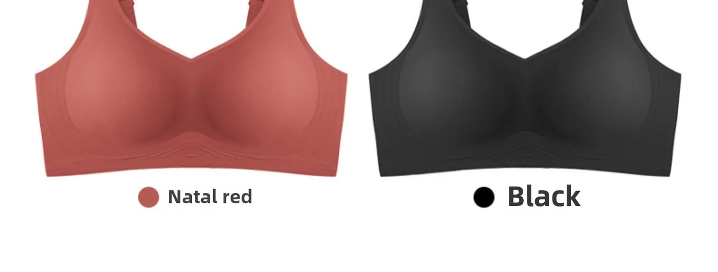 3D Jelly Strip Soft Support Bra Push-up Pair Top Support Seamless Bra Women's Thin Bra with Large Breasts and Small Breasts