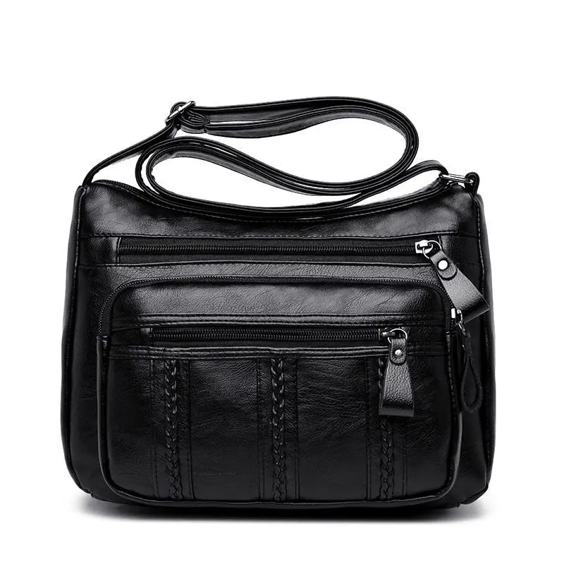 Women's bag Pu multilayered soft leather ladies fashion simple shoulder bags mom's bags crossbody bags