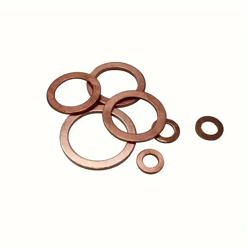 100 PCS Of Copper Washers, Washers, Nuts, And Bolts, With Box M4/M5/M6/M8/M10/M12/M14 Seal Combination Kit For Oil Pan Plugs