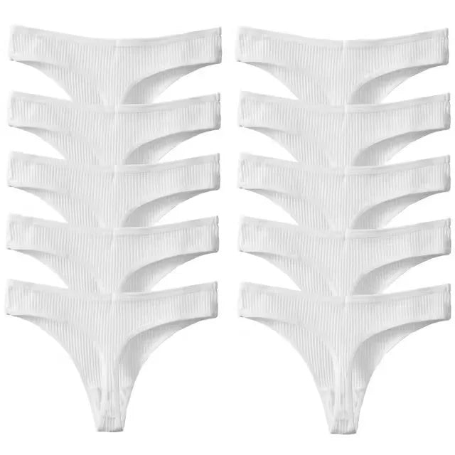 10Pcs/Set Women's New Thong Underwear Cotton Thread Underwear Fashionable Sexy Sports Pants Underwear Soft Comfortable Thong