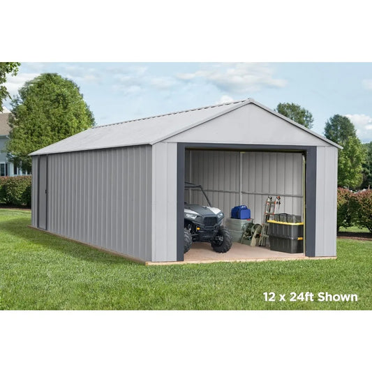 Galvanized Steel Wall Storage for Building, Ultra-High Wall, Storage Shed with Ultra Wide Rolling Shutter Door, 12 in x 24 in