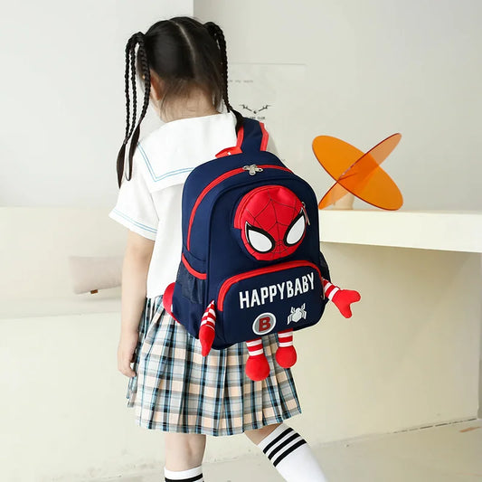 Spiderman Backpacks Super Heroes Student School Bag Cartoon 3d Stereo Kindergarten Backpack Children's Travel Bag Gift