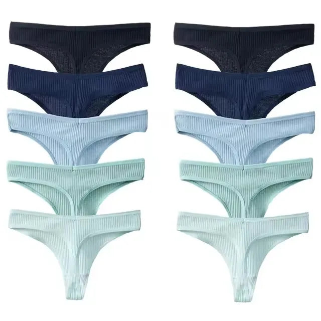10Pcs/Set Women's New Thong Underwear Cotton Thread Underwear Fashionable Sexy Sports Pants Underwear Soft Comfortable Thong