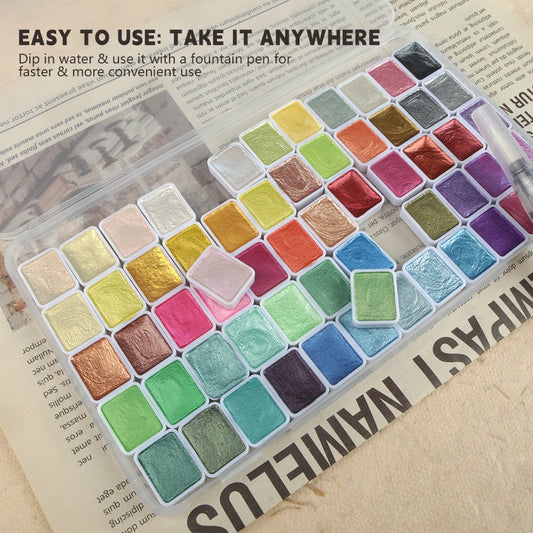 SeamiArt 20 24 36 48 60 Colors Pearlescent Solid Watercolor Set For Drawing Painting Writing Nail Art Creation Art Supplies