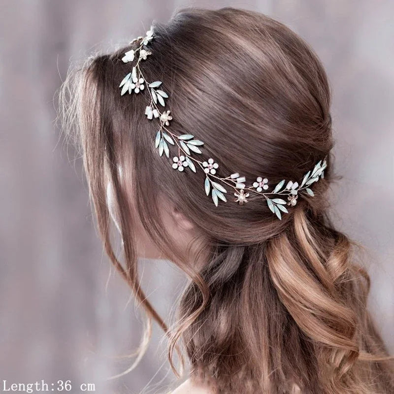 Luxurious Flower Headbands Tiaras Wedding Hair Accessories For Women Bride Hair Jewelry Bridal Headband Headpiece Party Hairband