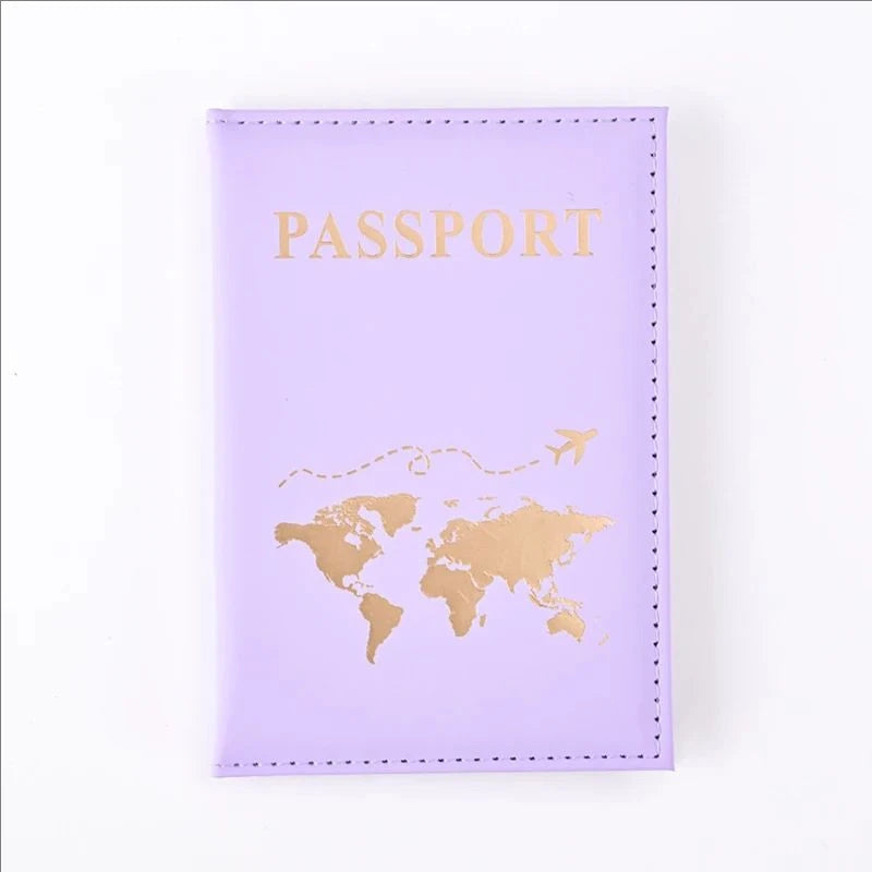Leather passport holder Business travel document bag Passport cover Men's and women's passport carrying bag PU name card holder