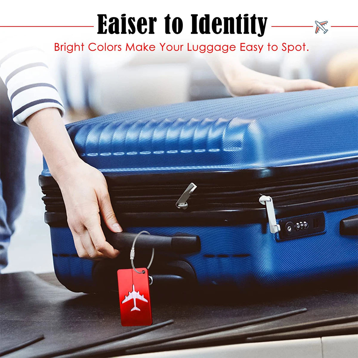 Aluminum Alloy Travel Luggage Tag Hanging Tag Suitcase Tag Plane With Name ID Cards Anti-lost Solid Color Travel Accessories.zmt