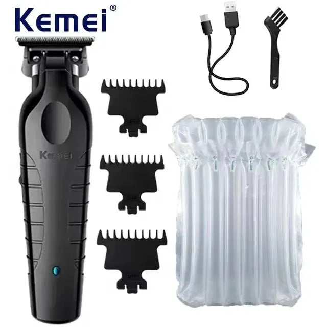 Kemei Men's Cordless Hair Clipper USB Rechargeable Electric Hair Clipper Zero Gap Trimmer Electric Hair Cutting Machine KM-2299