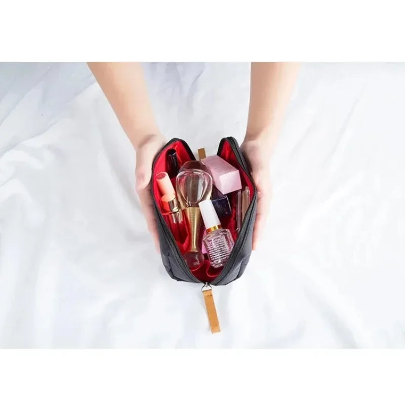 2024 New Women's Small Bag Toiletry Bag Portable Mini Solid Color Korean Makeup Bag Large Capacity Waterproof Storage Clutch Bag