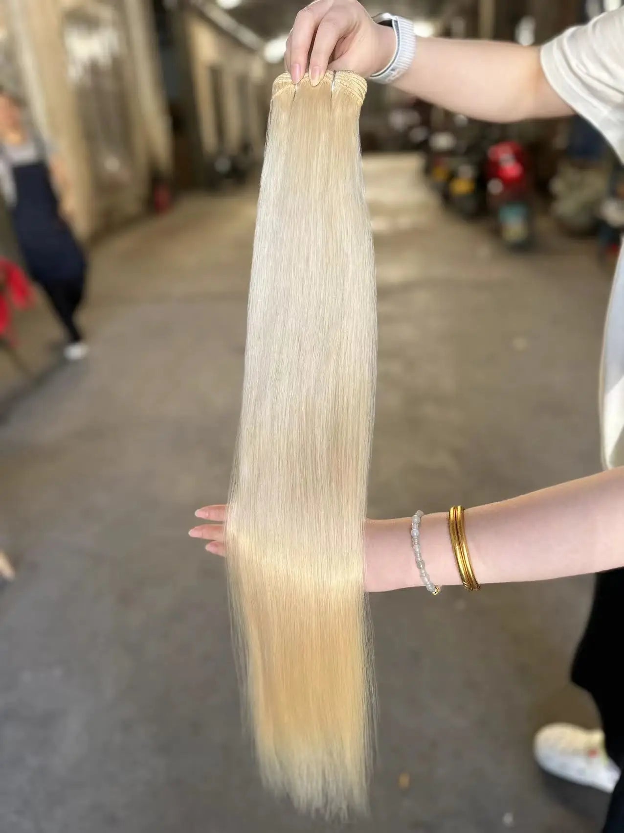 Straight Hair Bundles Extensions Smooth Ombre Hair Weaving 36Inch Super Long Synthetic Straight Hair Bundles Full to End
