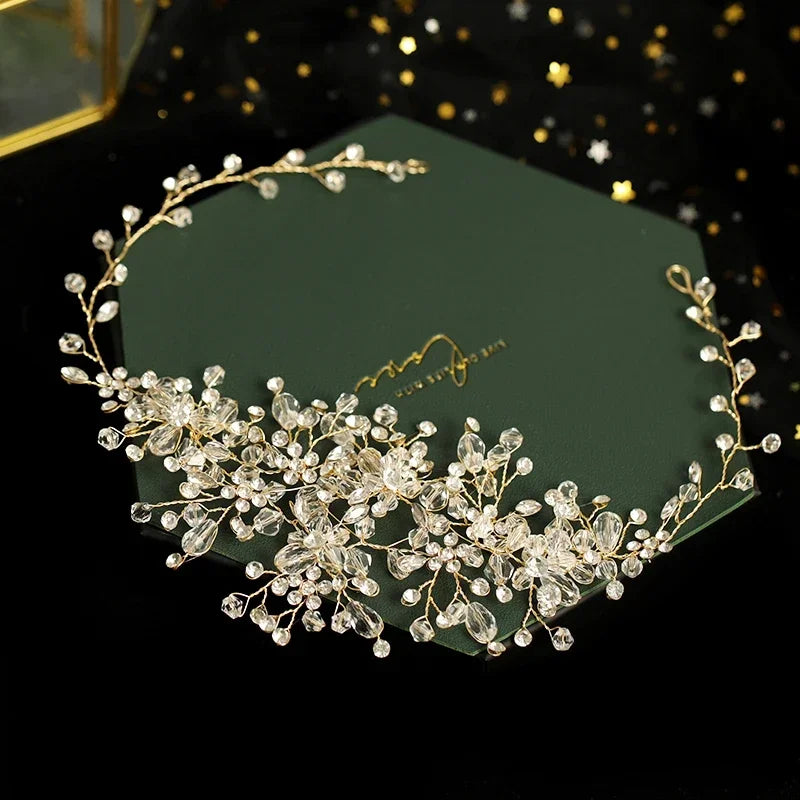 Luxurious Flower Headbands Tiaras Wedding Hair Accessories For Women Bride Hair Jewelry Bridal Headband Headpiece Party Hairband