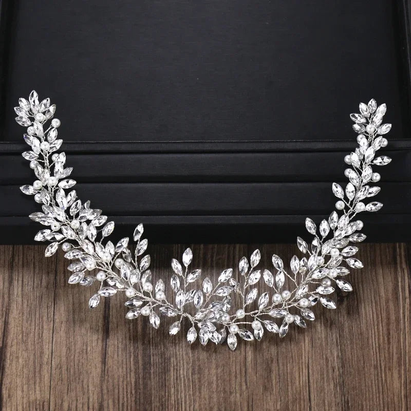 Luxurious Flower Headbands Tiaras Wedding Hair Accessories For Women Bride Hair Jewelry Bridal Headband Headpiece Party Hairband