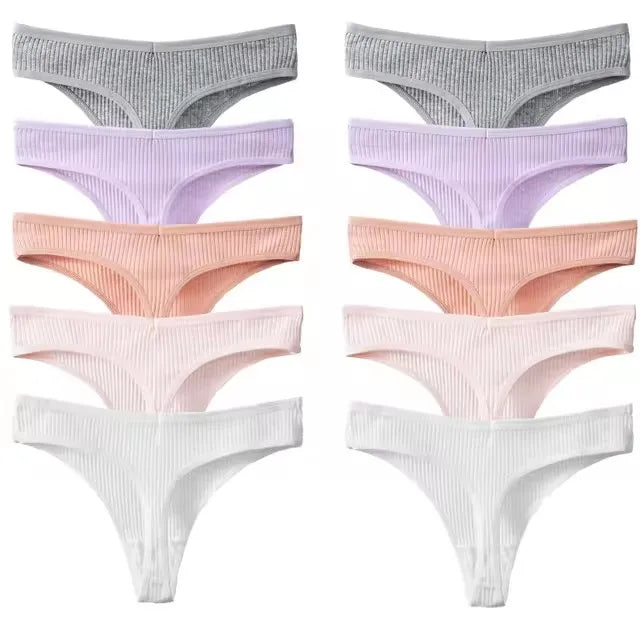 10Pcs/Set Women's New Thong Underwear Cotton Thread Underwear Fashionable Sexy Sports Pants Underwear Soft Comfortable Thong