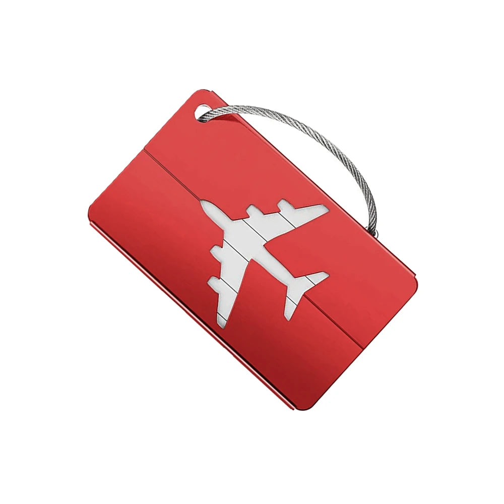 Aluminum Alloy Travel Luggage Tag Hanging Tag Suitcase Tag Plane With Name ID Cards Anti-lost Solid Color Travel Accessories.zmt