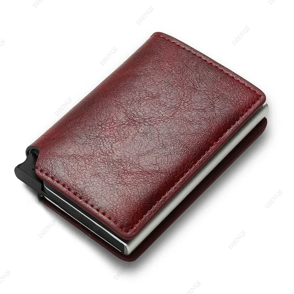 Rfid Credti Card Holders Men Wallets Anti Theft Carbon Fiber Bank Cardholder Case Slim Thin Smart Wallet Pop Up Black Walet New