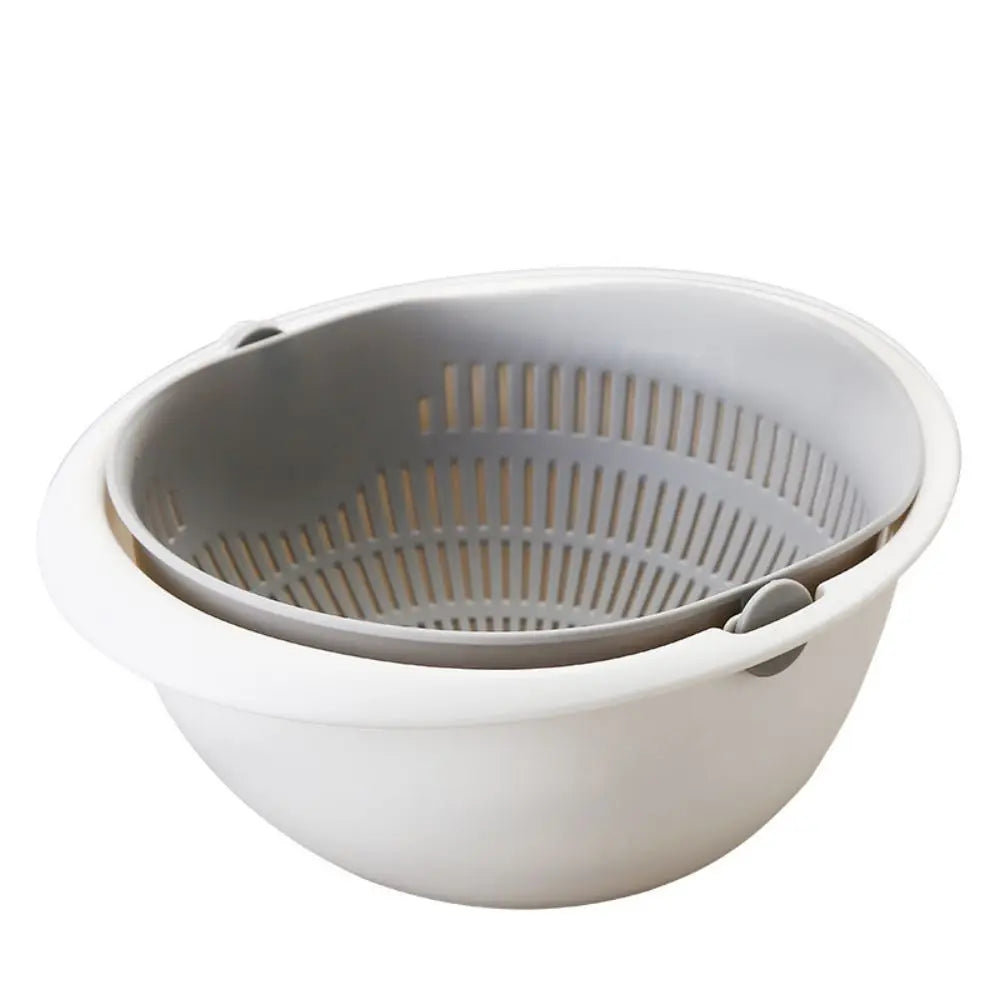 Creative Multifunctional Draining Basket Double Kitchen Fruit And Vegetable Round Plastic Dishwashing Basket