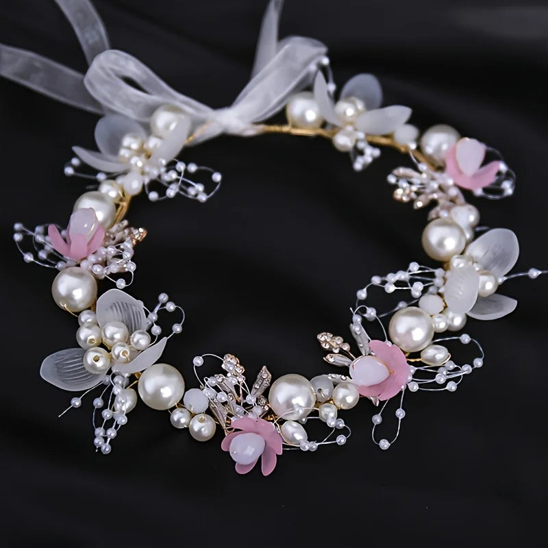 Luxurious Flower Headbands Tiaras Wedding Hair Accessories For Women Bride Hair Jewelry Bridal Headband Headpiece Party Hairband