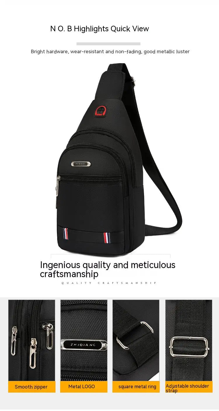 OutDoor Travel Fashion Mens CrossBorder Small Chest Polyester Shoulder Bag Trend Leisure.
