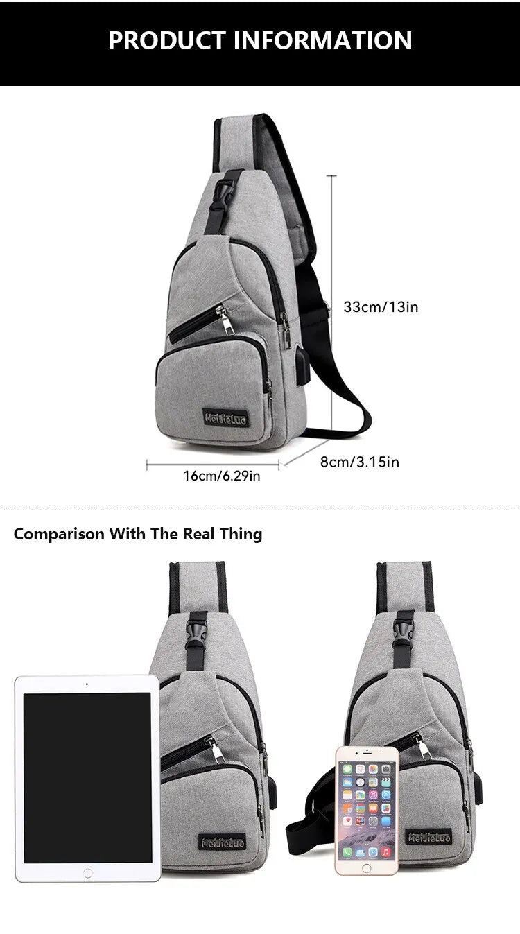 Clearance_New Multifunctional Crossbody Bag Usb Charging Leisure Sports Large Capacity Chest Bag For Men_Continuous updates