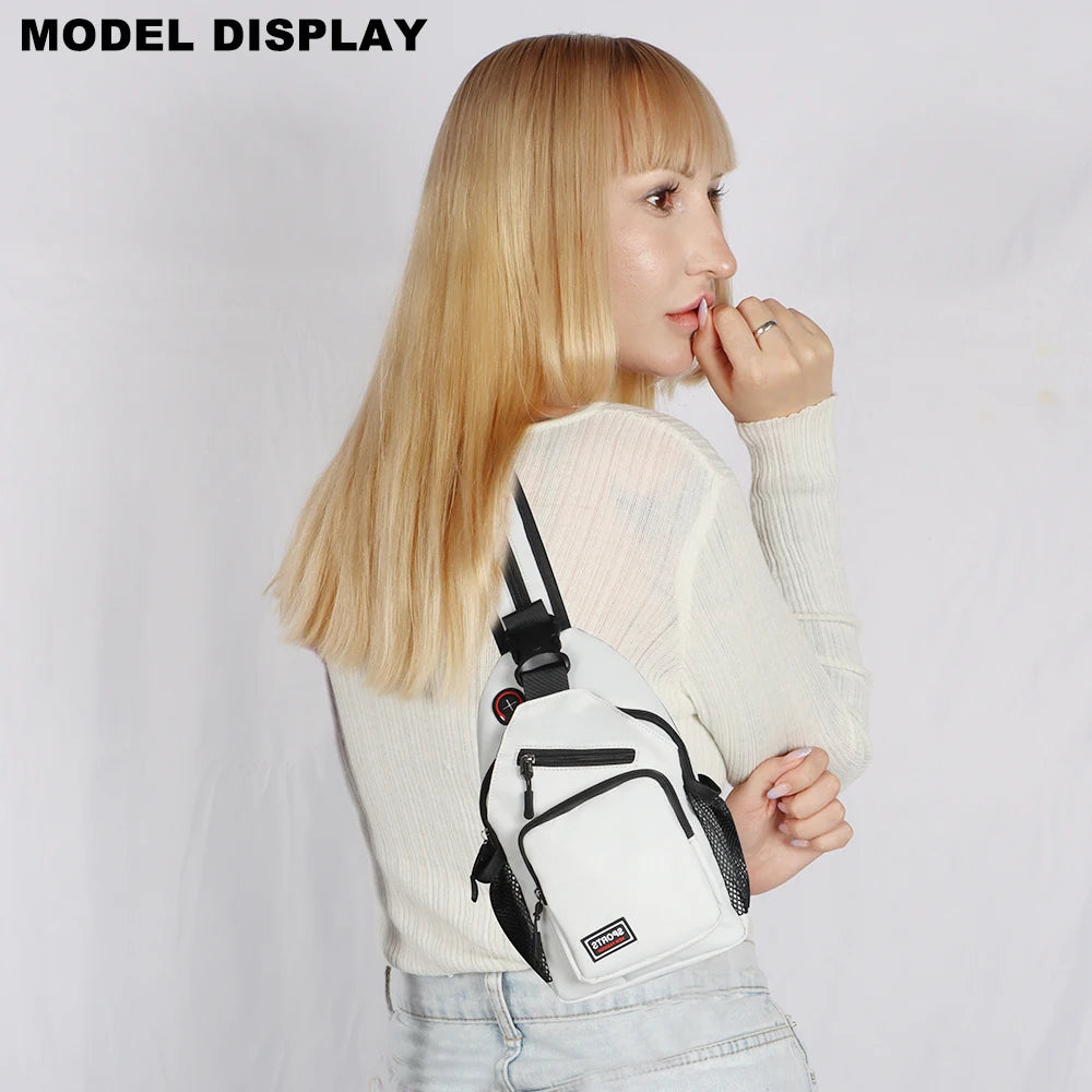 Geestock Small Crossbody Bags For Women Sling Chest Bag Female Mini Travel Sport Shoulder Pack Messenger Bags With Earphone Hole