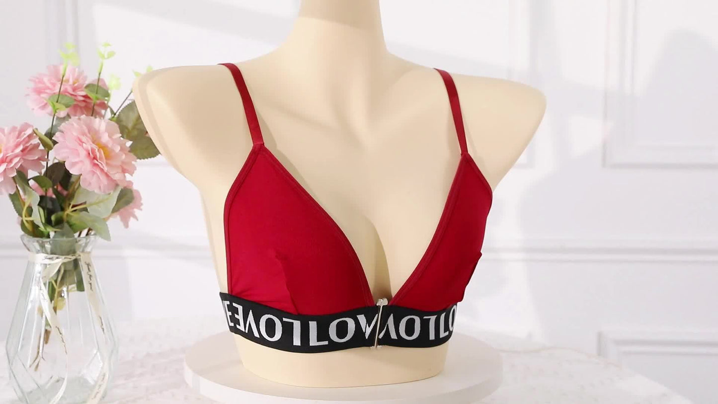 Front Buckle Strapless Bra, Wireless Non Padded Bandeau Bra, Women's Lingerie & Underwear
