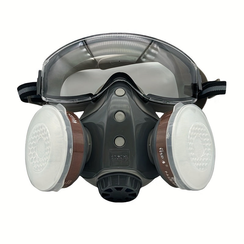 Enhanced Visibility, Reusable Respirator Kit with Anti-Fog Goggles - Hypoallergenic, Dust & Chemical Protection for Painting, Industrial Work, and Pesticide Application