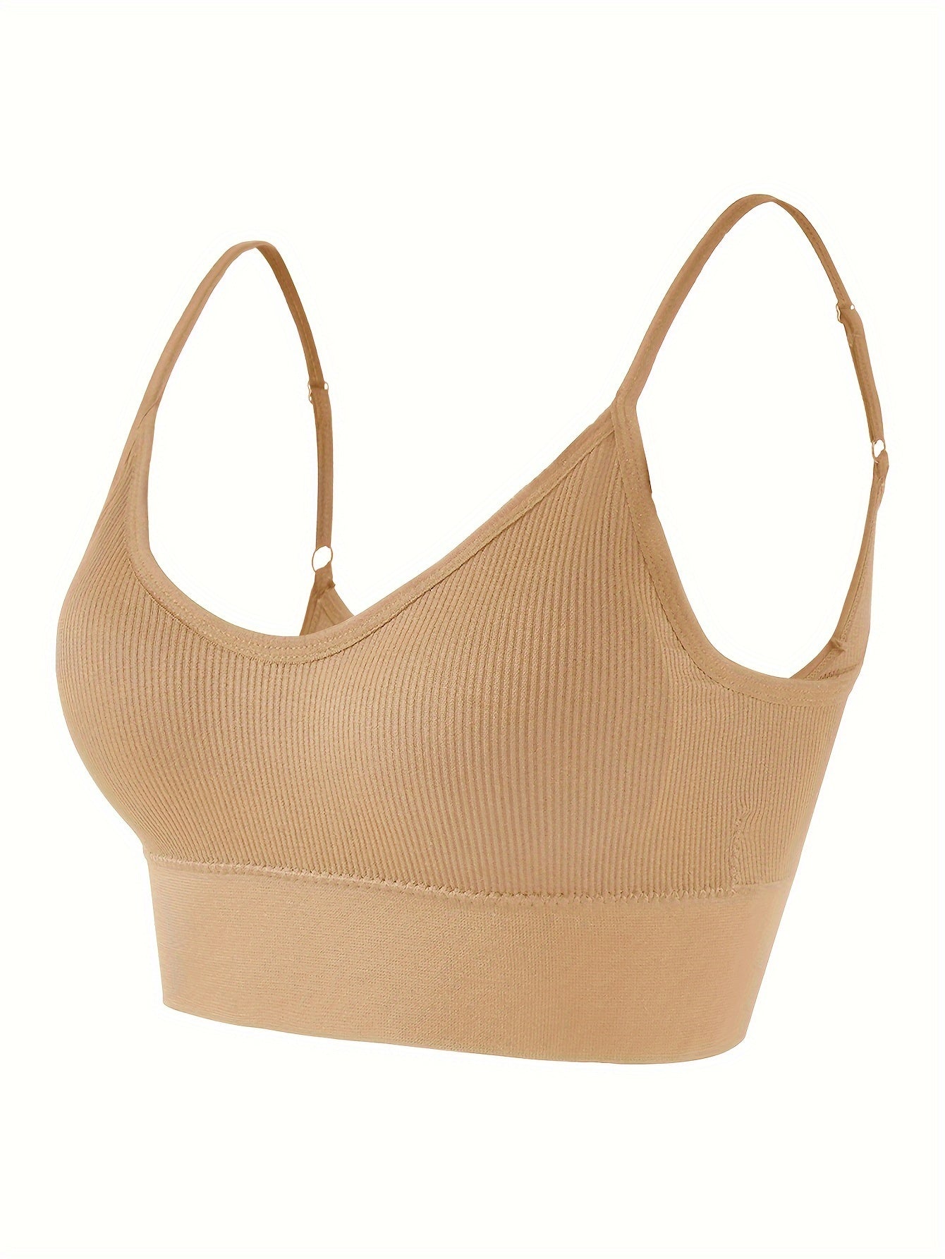 ComfyFit Solid Ribbed Sports Bra - Sports Bras for Women, Breathable Workout Fitness Intimates, Lingerie and Underwear with Superior Comfort and Support