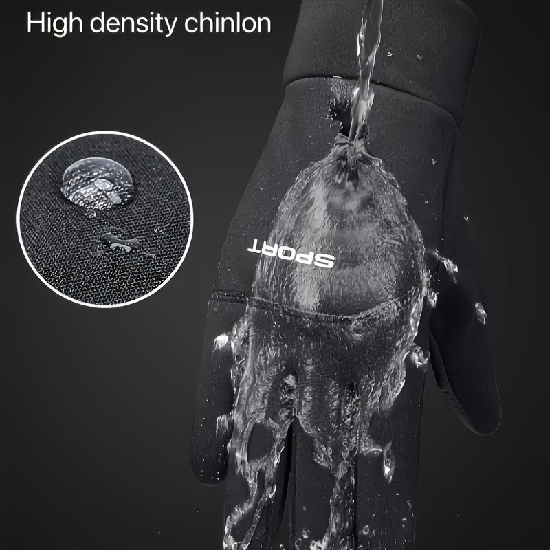 Autumn and Winter Outdoor Plus Velvet Cold Safeguard Gloves, Sports Riding Ski Touch Screen Gloves, Men's Warm Gloves